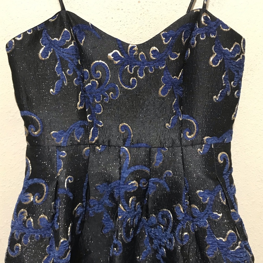 Badgley Mischka Vienna Metallic Brocade Dress New - Picture 4 of 8